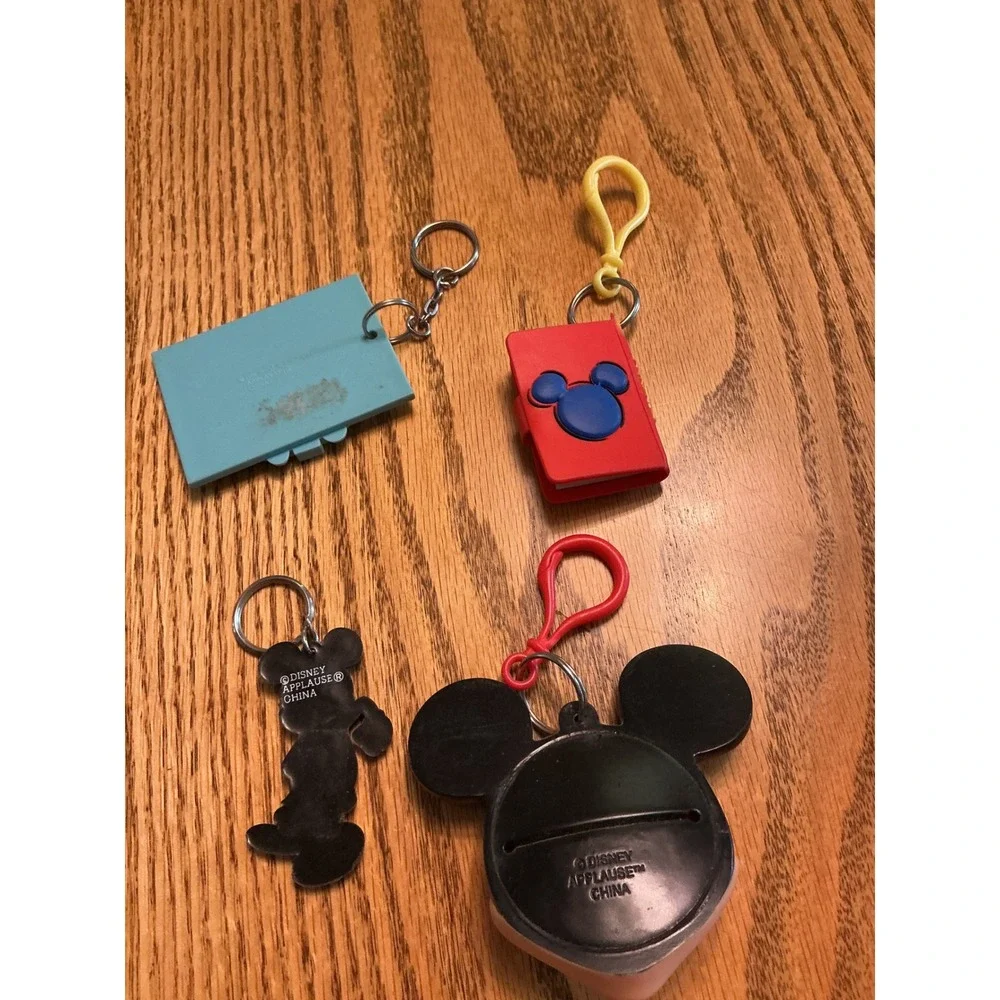 Vintage Disney Mickey Mouse Keychain Lot Applause Pluto Book Picture Frame PVC